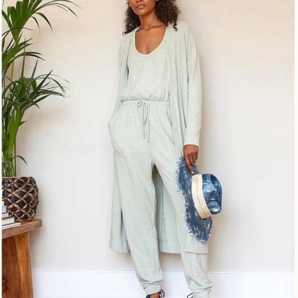 Free People Sweaters - Free People Bicoastal Midi Cardigan Duster Zest Palm Mint Size Small